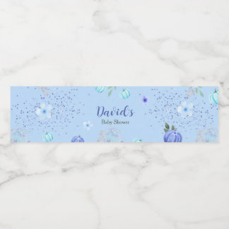 Étiquette Pour Bouteilles D'eau Baby shower Citrouille Blue Little