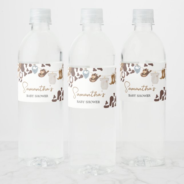 Étiquette Pour Bouteilles D'eau Baby shower Cowboy (Bouteilles)