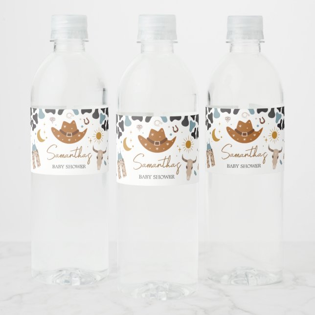 Étiquette Pour Bouteilles D'eau Baby shower Cowboy Wild West (Bouteilles)