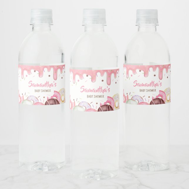 Étiquette Pour Bouteilles D'eau Baby shower d'arrosage des beignes et des plongeur (Bouteilles)