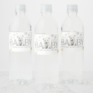 Étiquette Pour Bouteilles D'eau Baby shower d'attente moderne d'hiver Bienvenue