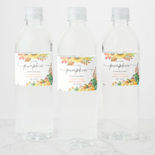 Étiquette Pour Bouteilles D'eau Baby shower d'automne neutre pour le petit Citroui