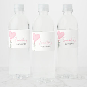 Étiquette Pour Bouteilles D'eau Baby shower de ballon rose Valentine