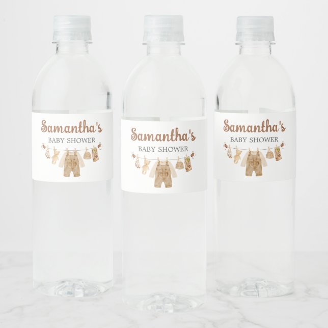 Étiquette Pour Bouteilles D'eau Baby shower de brassage de café (Bouteilles)
