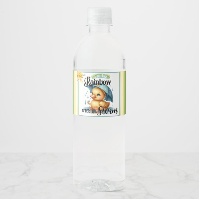 Étiquette Pour Bouteilles D'eau Baby shower de canard en caoutchouc (Devant)