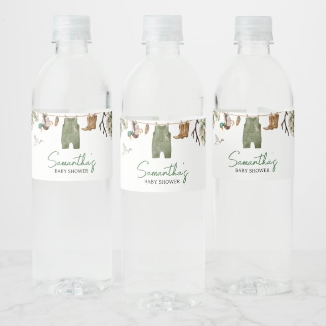 Étiquette Pour Bouteilles D'eau Baby shower de chasse au canard (Bouteilles)