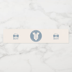 Étiquette Pour Bouteilles D'eau Baby shower de Cravate Dusty Blue Bow