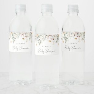 Étiquette Pour Bouteilles D'eau Baby shower de Fleur sauvage d'été