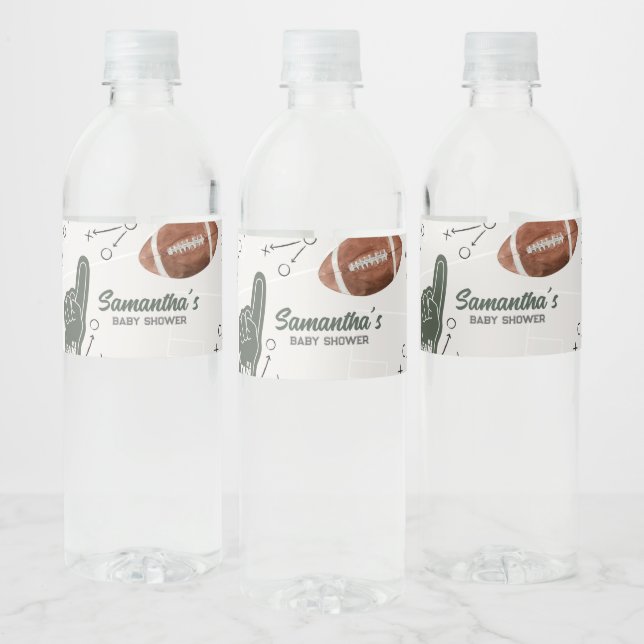 Étiquette Pour Bouteilles D'eau Baby shower de football (Bouteilles)