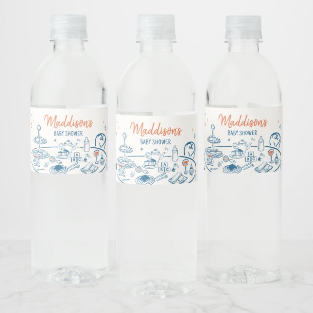 Étiquette Pour Bouteilles D'eau Baby shower de la fête à main (Bouteilles)