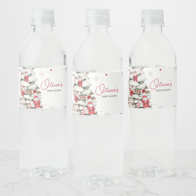 Étiquette Pour Bouteilles D'eau Baby shower de Noël père Noël Baby Clothes (Bouteilles)