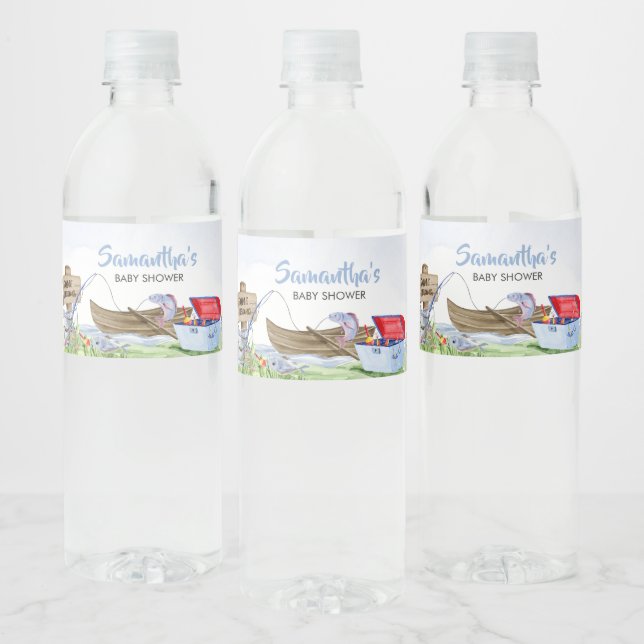 Étiquette Pour Bouteilles D'eau Baby shower de pêche (Bouteilles)