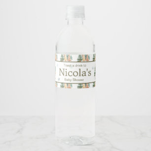 Étiquette Pour Bouteilles D'eau Baby shower des lapins d'hiver