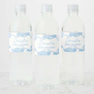 Étiquette Pour Bouteilles D'eau Baby shower d'ours bleu bleu français