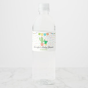Étiquette Pour Bouteilles D'eau Baby shower Fiesta Cactus