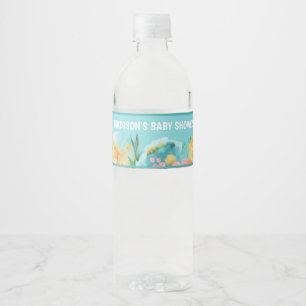 Étiquette Pour Bouteilles D'eau Baby shower floral rose personnalisé