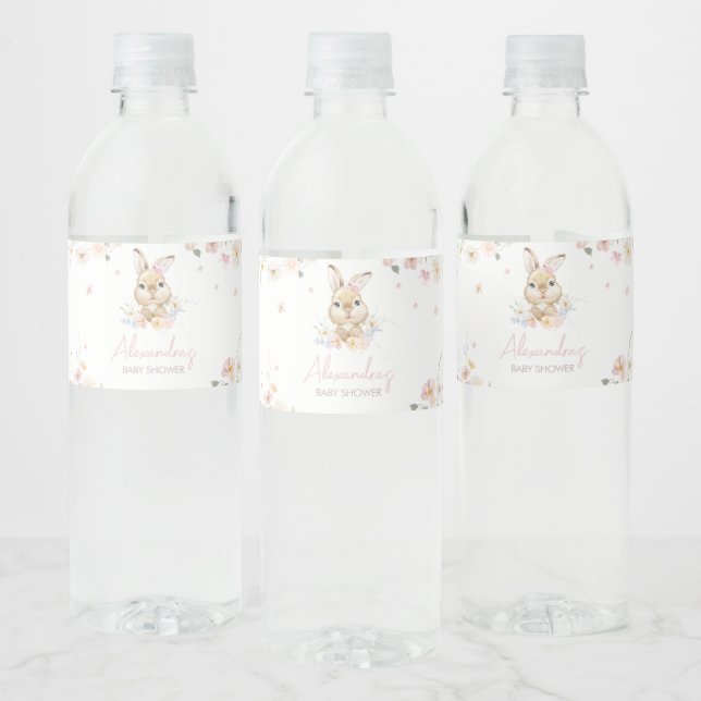 Étiquette Pour Bouteilles D'eau Baby shower lapin (Bouteilles)