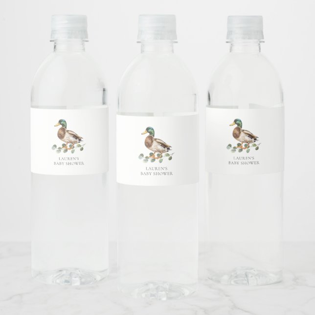 Étiquette Pour Bouteilles D'eau Baby shower Mallard Duck (Bouteilles)