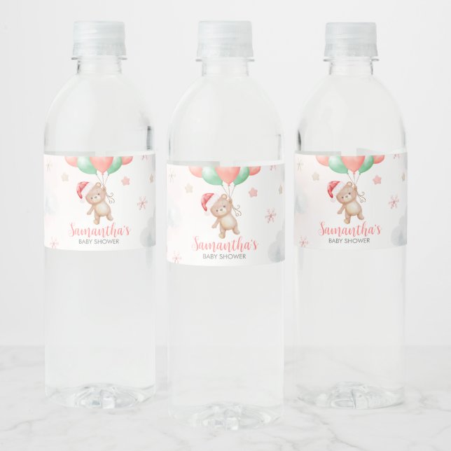Étiquette Pour Bouteilles D'eau Baby shower père Noël (Bouteilles)