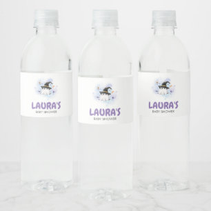 Étiquette Pour Bouteilles D'eau Baby Shower Petite Sorcière Fantôme Violet