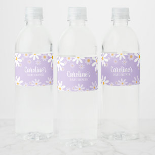 Étiquette Pour Bouteilles D'eau Baby shower Purple Daisy