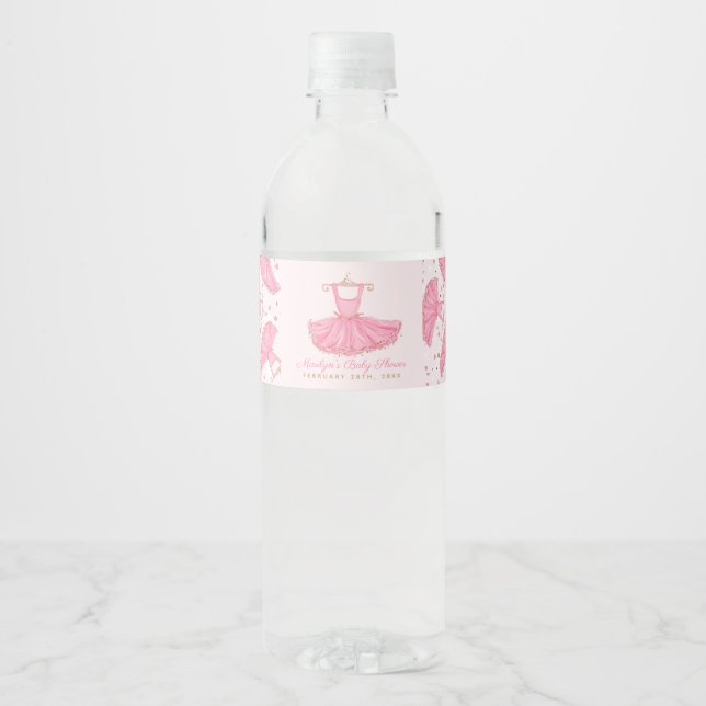 Étiquette Pour Bouteilles D'eau Baby shower Robe Ballerina Tutu (Devant)
