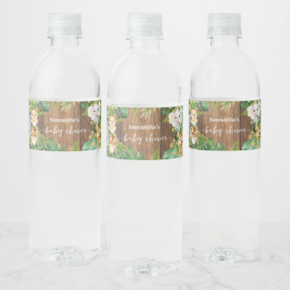 Étiquette Pour Bouteilles D'eau Baby shower Rustique Safari Animaux