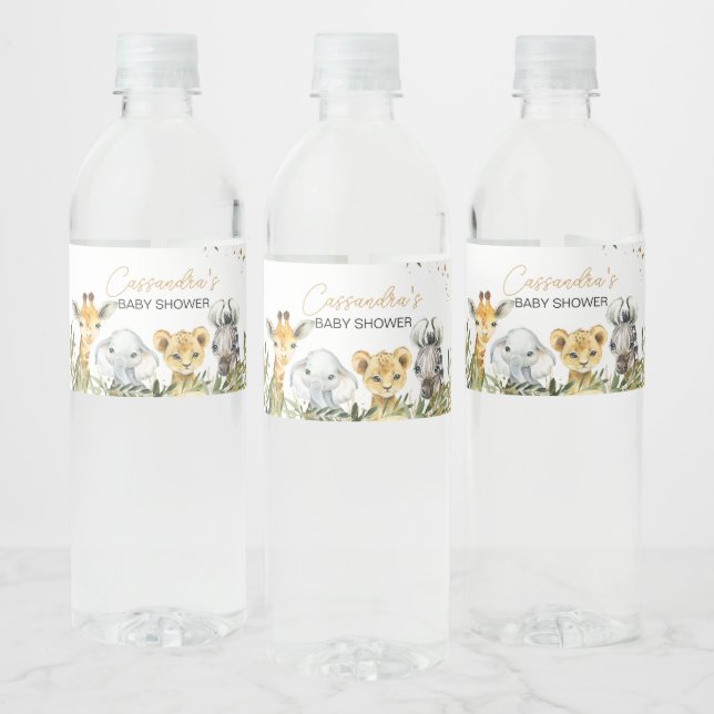 Étiquette Pour Bouteilles D'eau Baby shower Safari Oh Boy Greenery (Bouteilles)