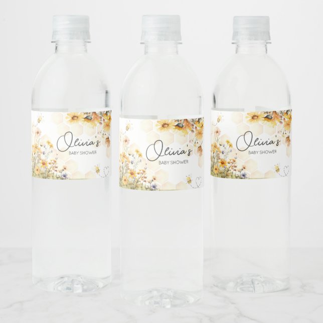 Étiquette Pour Bouteilles D'eau Baby shower Sunflower Little Honey (Bouteilles)