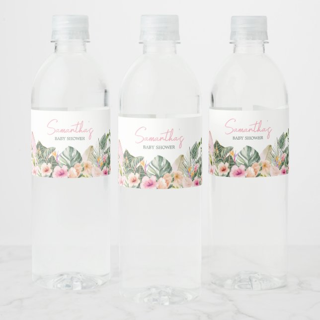 Étiquette Pour Bouteilles D'eau Baby shower tropical Aloha Baby (Bouteilles)