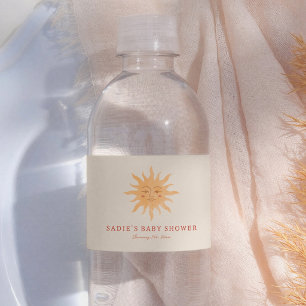 Étiquette Pour Bouteilles D'eau Baby Shower Vintage Soleil Boho Sunshine