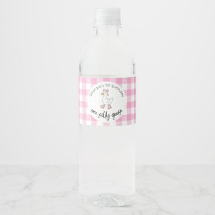Étiquette Pour Bouteilles D'eau Balise cadeau d'anniversaire d'une oie sotte rose