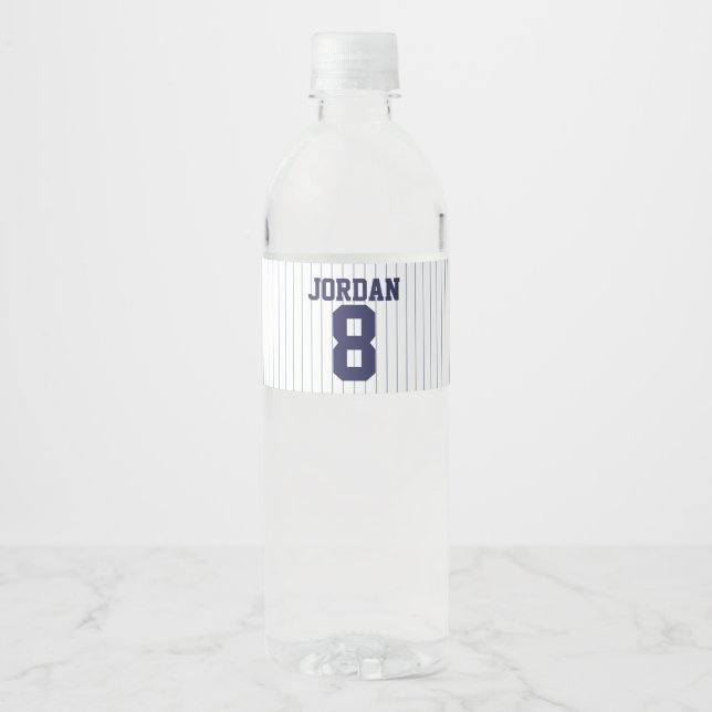 Étiquette Pour Bouteilles D'eau Baseball Jersey - Sports Thème Anniversaire (Devant)