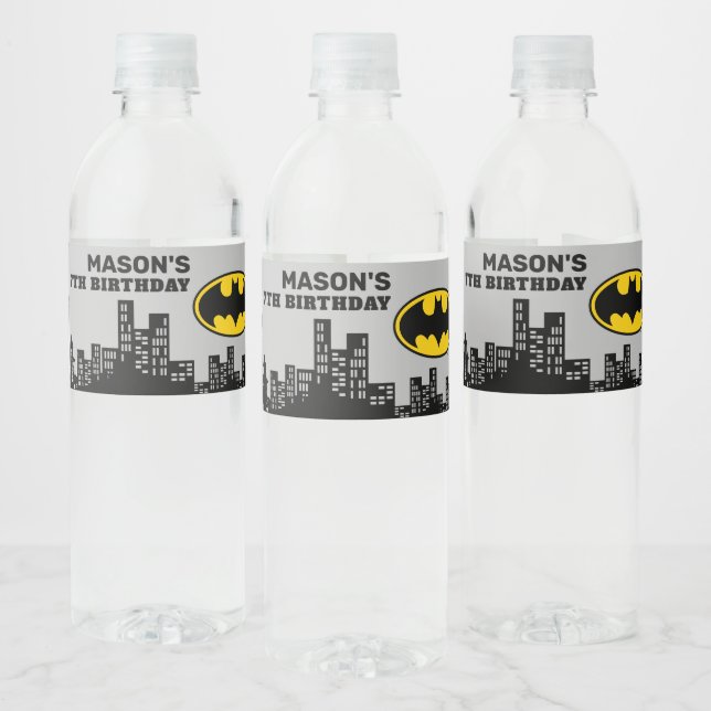 Étiquette Pour Bouteilles D'eau Batman - Gotham City | Anniversaire (Bouteilles)