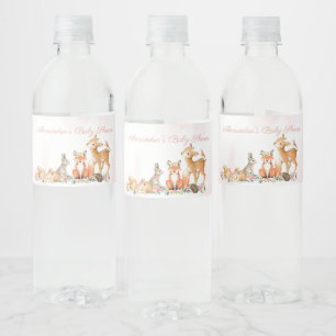 Étiquette Pour Bouteilles D'eau Beau baby shower de fille d'animaux de région