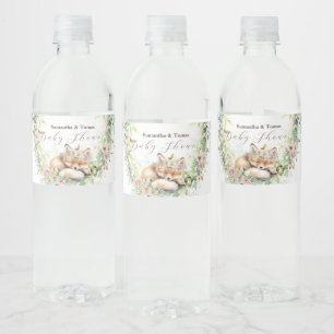 Étiquette Pour Bouteilles D'eau Bébé en Fleur Bois Floral Bébé Fille Douche