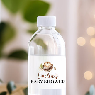 Étiquette Pour Bouteilles D'eau Bébé prépare un café Baby Shower
