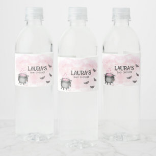 Étiquette Pour Bouteilles D'eau Bébé Rose est en route pour Halloween Baby Shower
