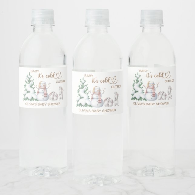 Étiquette Pour Bouteilles D'eau Bébé son rhume dehors. Baby shower (Bouteilles)