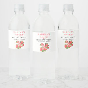 Étiquette Pour Bouteilles D'eau Berry 1er Anniversaire Fraise fraise été