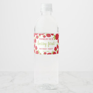Étiquette Pour Bouteilles D'eau Berry First Strawberry 1er fête d'anniversaire Per