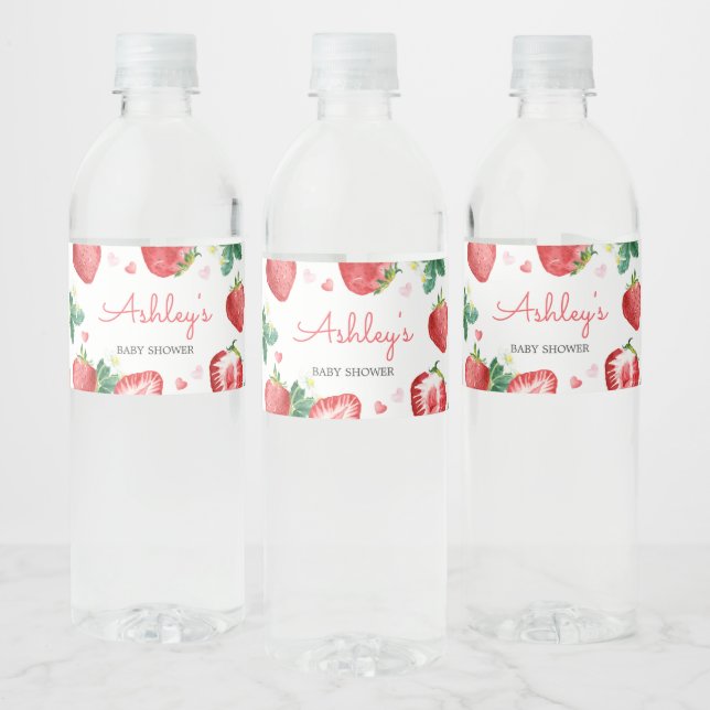 Étiquette Pour Bouteilles D'eau Berry fraise Baby shower sucré (Bouteilles)
