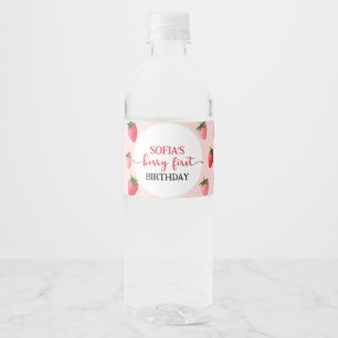 Étiquette Pour Bouteilles D'eau Berry fraise Premier anniversaire