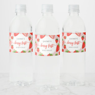 Étiquette Pour Bouteilles D'eau Berry Premier anniversaire fraise 1er anniversai