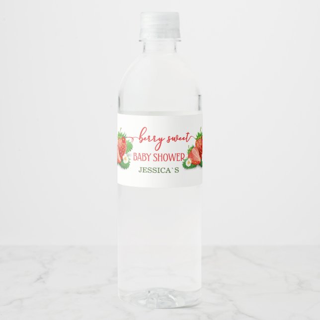 Étiquette Pour Bouteilles D'eau Berry Sweet baby shower Water Bottle Label (Devant)