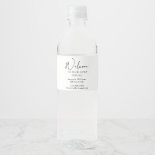 Étiquette Pour Bouteilles D'eau Bienvenue dans notre maison ouverte Agent personn