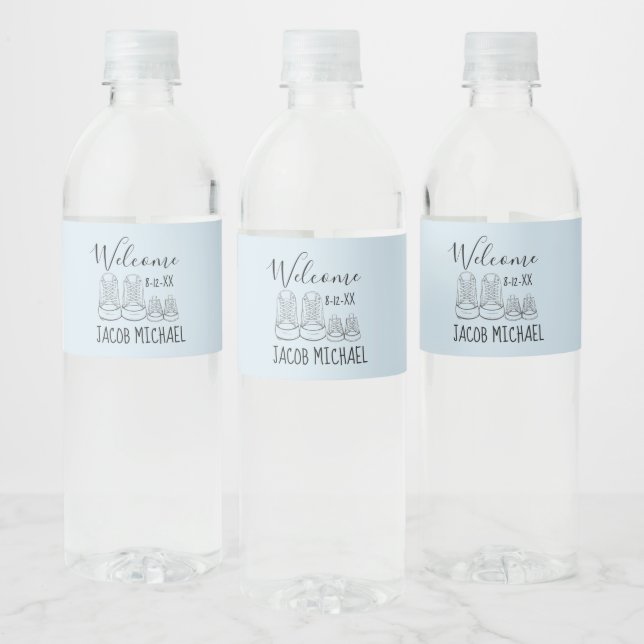 Étiquette Pour Bouteilles D'eau BIENVENUE Nouveau Arrivée Chaussures bébé Douche B (Bouteilles)