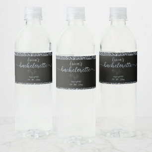 Étiquette Pour Bouteilles D'eau Black Floral Gothique Bachelorette Party
