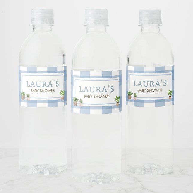 Étiquette Pour Bouteilles D'eau Bleu Baby shower des fermiers cultivés localement (Bouteilles)