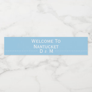 Étiquette Pour Bouteilles D'eau Bleu Clair Bienvenue À Notre Mariage